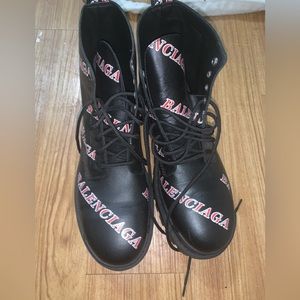 Worn a lot . Still great condition . the front of the shoe has a crease in it